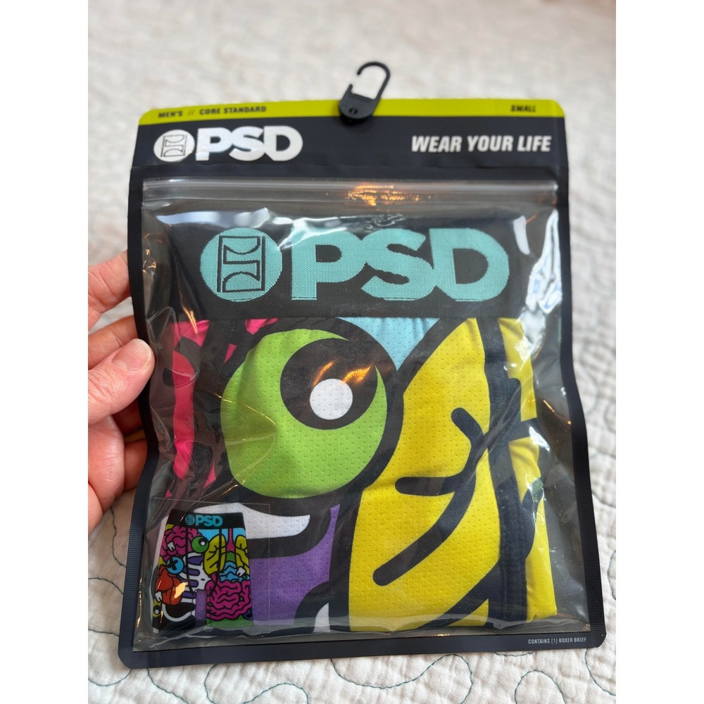 PSD Underwear Mens Core Standard Boxer Briefs Small Anatomy Graphic Print